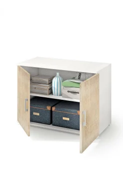 Armadio rovere e bianco 2 ante 90x66h cm - Serafinito