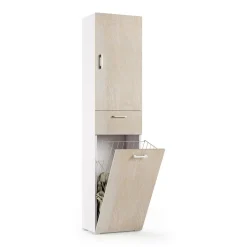 Armadio rovere e bianco con cassetto 72x195h cm - Angy