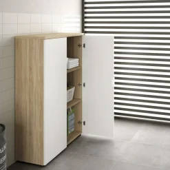 Armadio rovere e bianco salvaspazio 80x119h cm - Dionisio