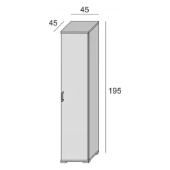 Armadio rovere e bianco stretto 45x195h cm - Aloise