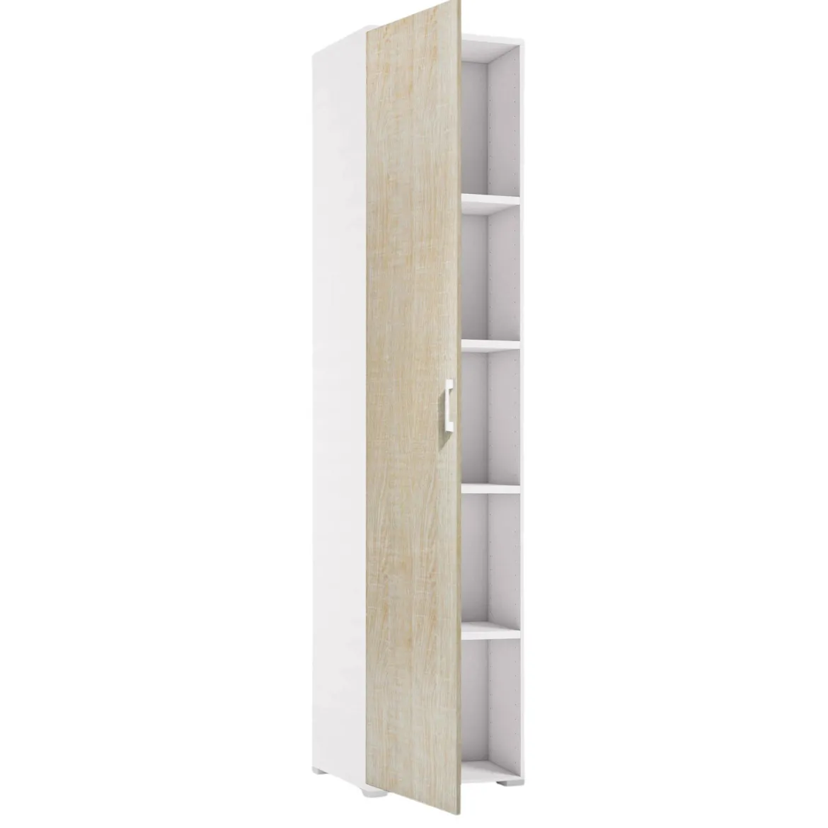 Armadio rovere e bianco stretto 45x195h cm - Aloise