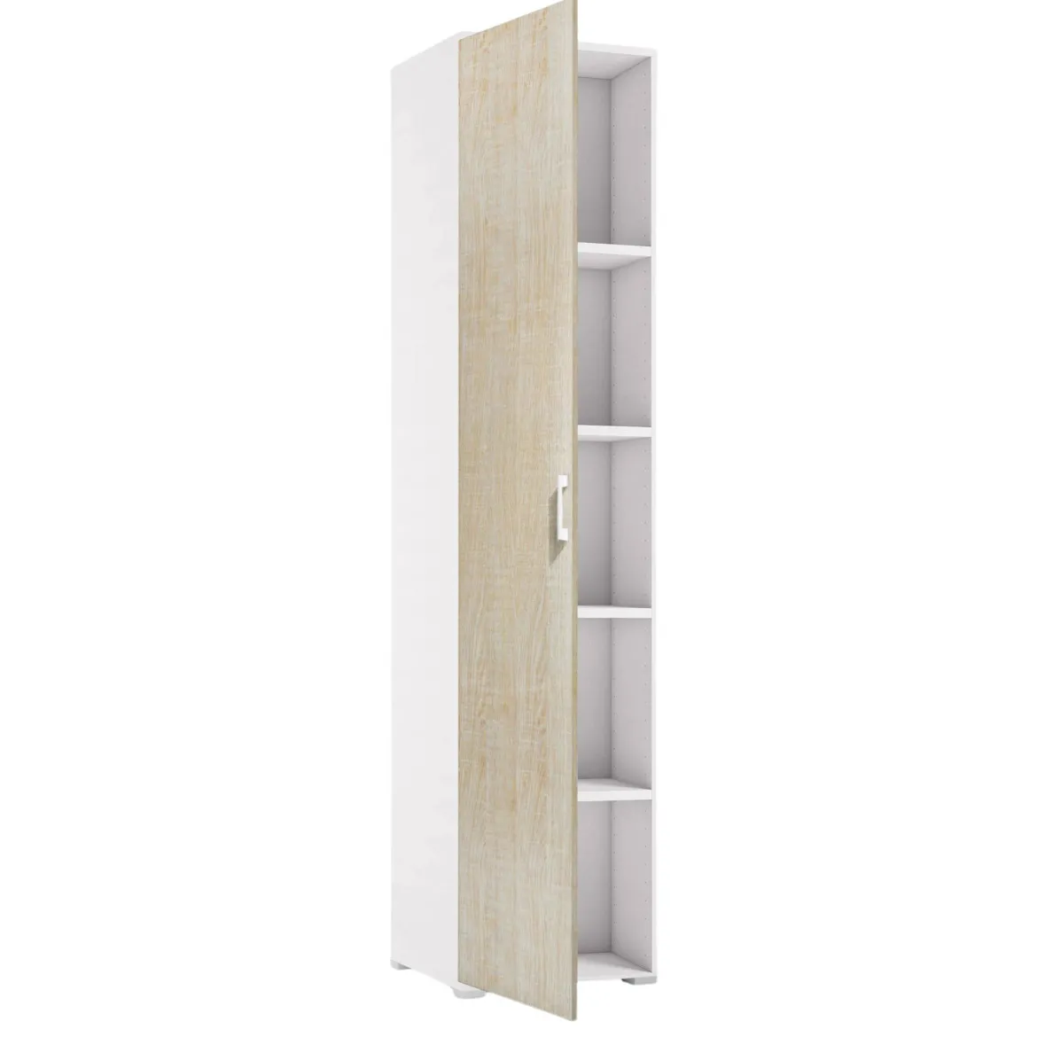 Armadio rovere e bianco stretto 45x195h cm - Aloise
