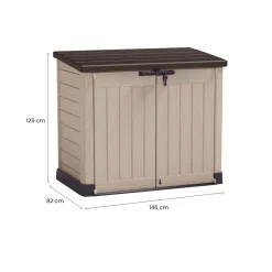 Armadio terrazzo 2 ante beige 146x120h cm - Hinton
