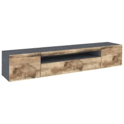 Base TV acero e ardesia 200x40x37h cm 3 ante - Artropodi