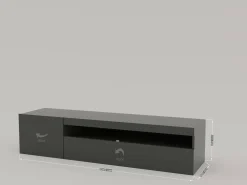 Base TV antracite lucido 170x40x35h cm in legno - Ardesia