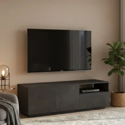 Base TV ardesia 150x43x46h cm 2 ante e 1 cassetto - Aiace