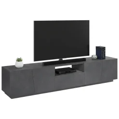 Base TV ardesia 220x43x46h cm 4 ante e 1 cassetto - Azzurras