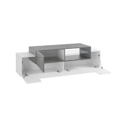 Base TV bianco lucido,cemento 160x45x51h cm 3 ante - Andris