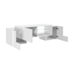 Base TV bianco lucido 100x45x45h cm 3 ante - Moldavite