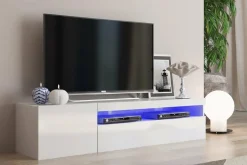 Base TV bianco lucido 150x40x37h cm 2 ante - Ardy