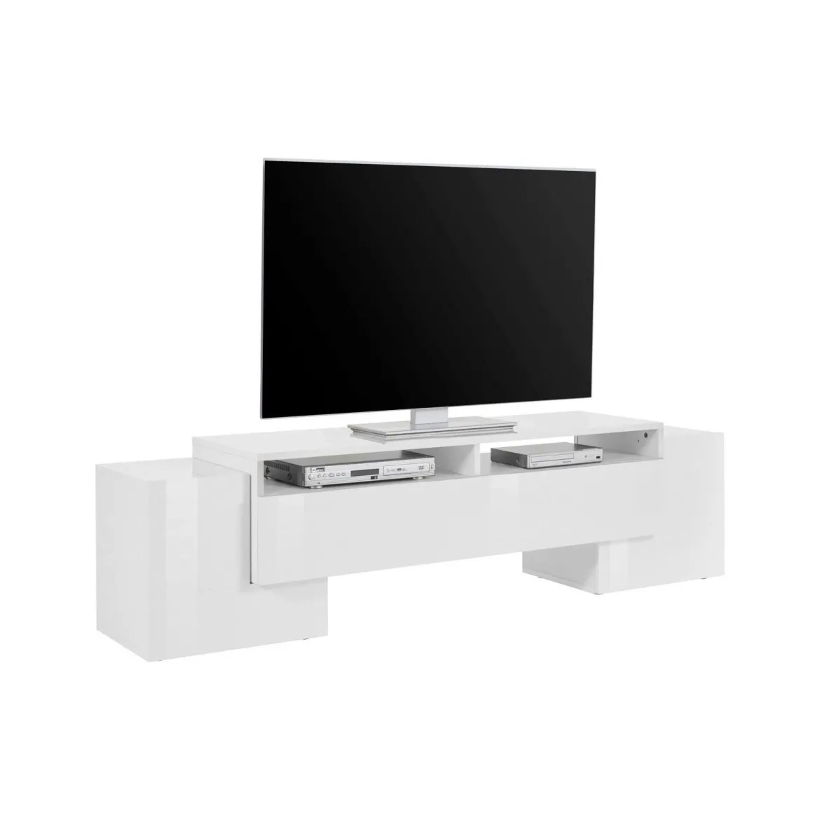 Base TV bianco lucido 170x45x45h cm 3 ante - Abele