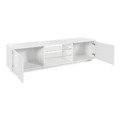 Base TV bianco lucido 180x41x46h cm 2 ante - Lola