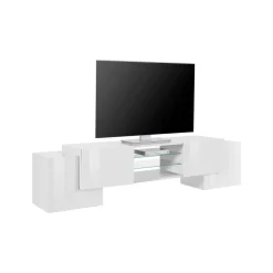 Base TV bianco lucido 190x45x45h cm 4 ante - Arancione