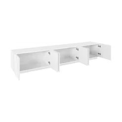 Base TV bianco lucido 244x44x46h cm 6 ante e 1 cassetto - Aemilor