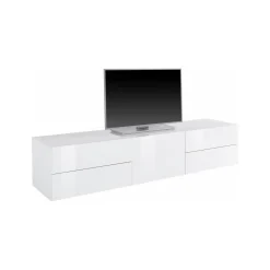 Base TV bianco lucido 170x40x35h cm 4 cassetti - Ardesia