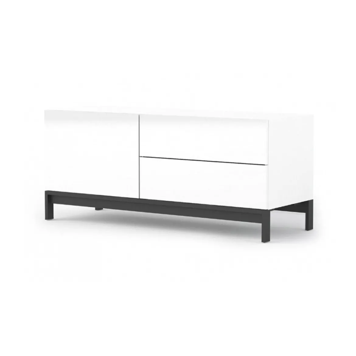 Base TV bianco lucido 110x40x47h cm in legno - Azad