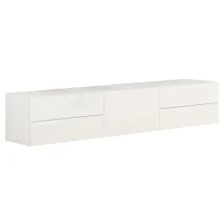 Base TV bianco lucido 170x40x35h cm in legno - Ariad