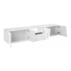 Base TV bianco lucido 220x43x46h cm in legno - Azzurras