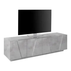Base TV cemento 162x44x46h cm 4 ante e 1 cassetto - Acix