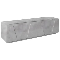 Base TV cemento 162x44x46h cm 4 ante e 1 cassetto - Acix