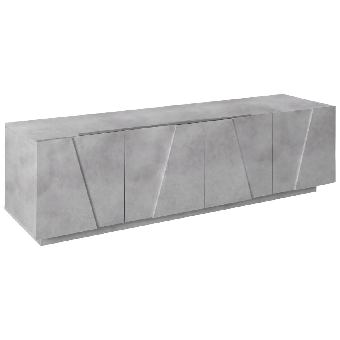 Base TV cemento 162x44x46h cm 4 ante e 1 cassetto - Acix