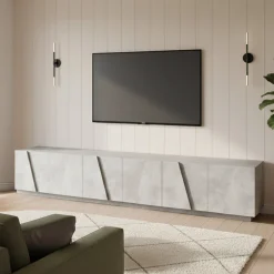 Base TV cemento 244x44x46h cm 6 ante e 1 cassetto - Aemilor