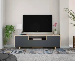 Base TV rovere 150x41x46h cm 3 ante - Andalusia