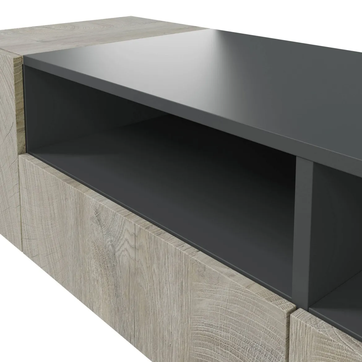 Base TV rovere 138x42x36h cm 4 ante - Ebe