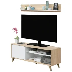 Base TV rovere 135x40x50h cm in legno - Amerino