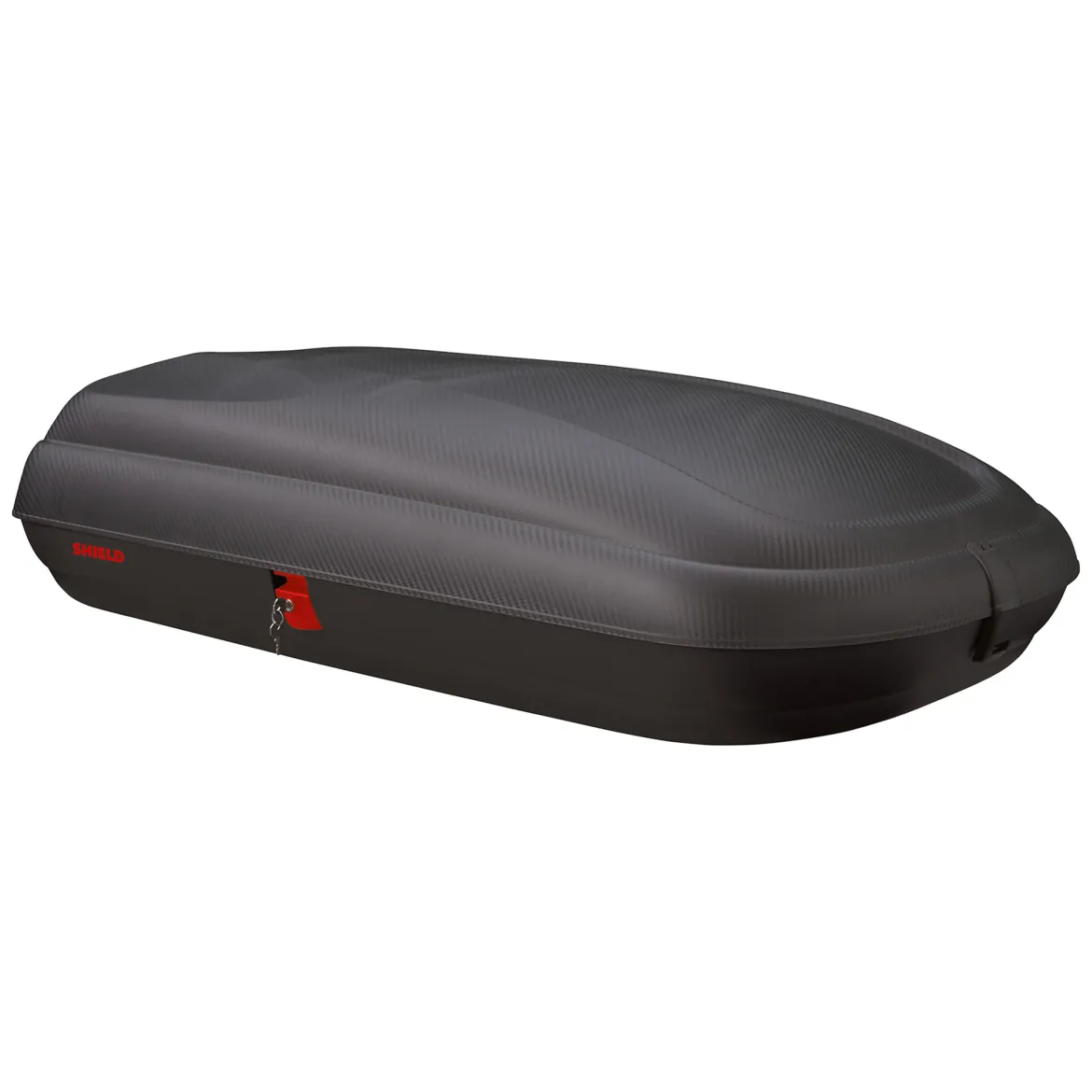 Baule Auto Nero Finitura Effetto Carbonio Capacità 250 l, 55 kg, Apertura a Ribalta Made in Italy - Chivin