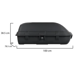 Baule Auto Nero Finitura Effetto Carbonio Capacità 270 l, 55 kg, Apertura a Ribalta Made in Italy - Chivin
