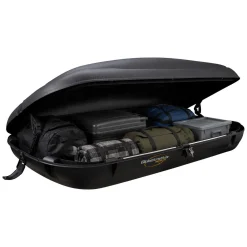 Baule Auto Nero Finitura Effetto Carbonio Capacità 350 l, 75 kg, Apertura a Ribalta Made in Italy - Chivin