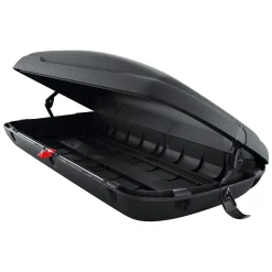 Baule Auto Nero Finitura Effetto Carbonio Capacità 350 l, 75 kg, Apertura a Ribalta Made in Italy - Chivin