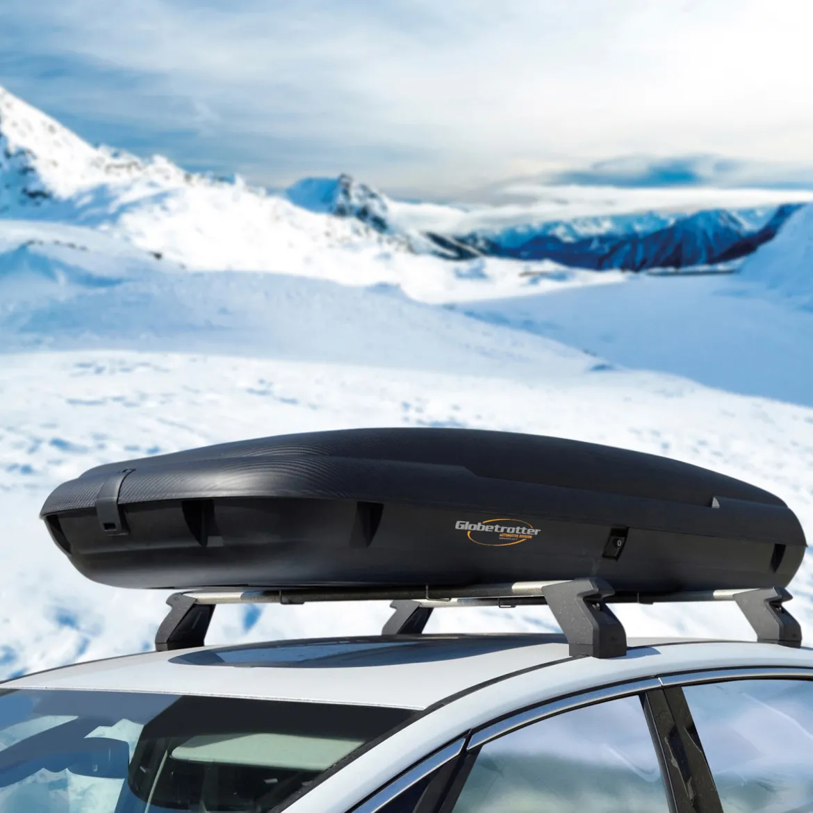 Baule Auto Nero Finitura Effetto Carbonio Capacità 430 l, 75 kg, Apertura a Ribalta Made in Italy - Chivin