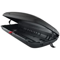 Baule Auto Nero Finitura Effetto Carbonio Capacità 430 l, 75 kg, Apertura a Ribalta Made in Italy - Chivin