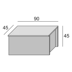 Baule cassapanca in legno 90x45x45h cm bianco e rovere - Ayusnay