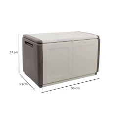 Baule da cortile in resina 96x53x57h cm beige e marrone - Andra