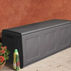 Baule da esterno grande 138x53x57h cm grigio chiaro e nero - Achse