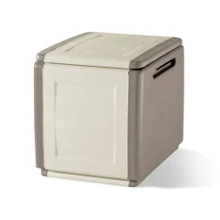 Baule da esterno piccolo 54x53x57h cm beige e marrone - Azziuro