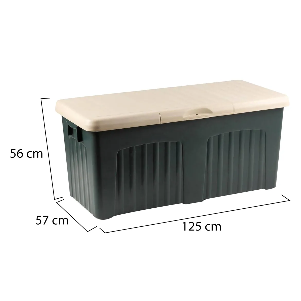 Baule da esterno resistente 57x125x56h cm grigio - Asco