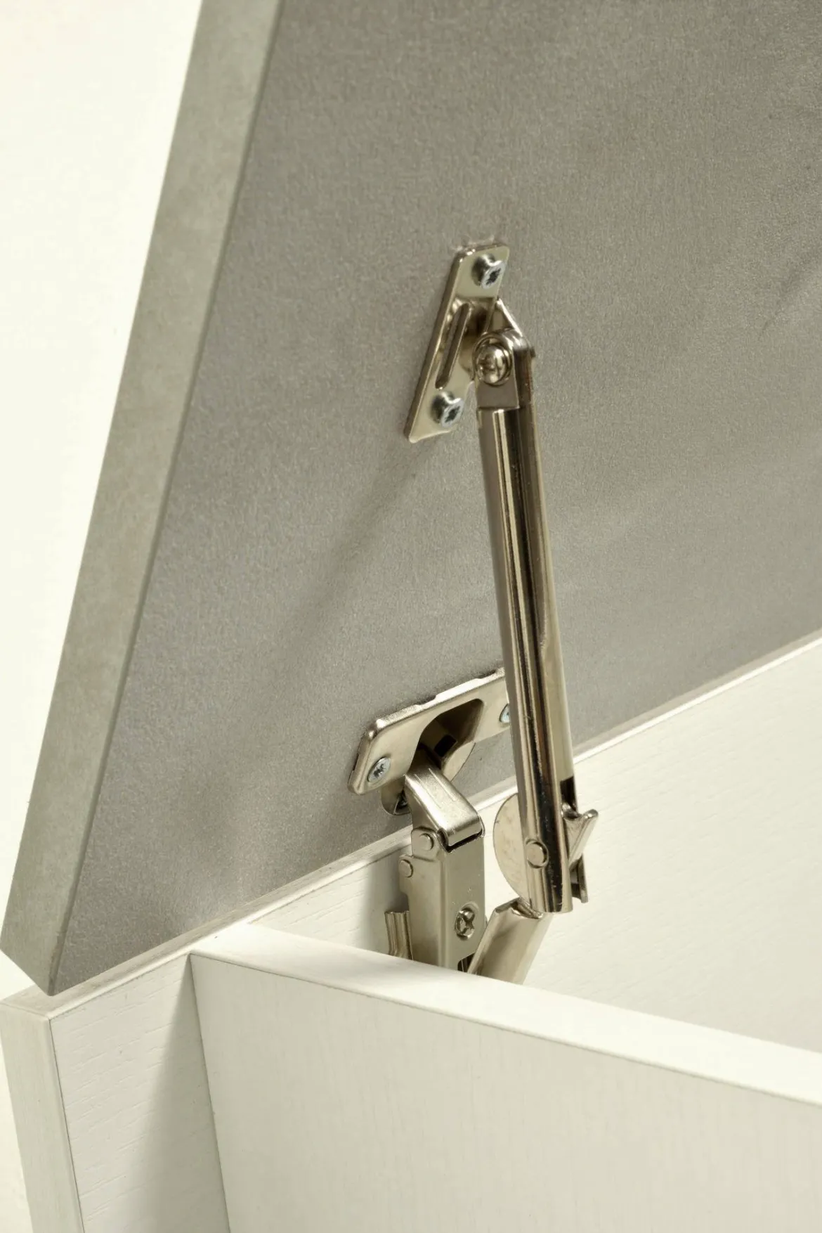 Baule moderno legno 90x45x45h cm bianco e cemento - Ayusnay