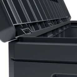 Baule Nero Antracite Resistente ai Raggi uv Impermeabile Capacità 350 l Chiusura Lucchetto 118.5x52x56.8h cm, Materiale Piano in Plastica - Nurri