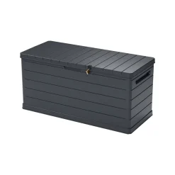 Baule Nero Antracite Resistente ai Raggi uv Impermeabile Capacità 350 l Chiusura Lucchetto 118.5x52x56.8h cm, Materiale Piano in Plastica - Nurri