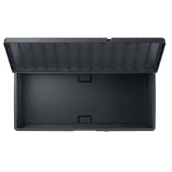 Baule Nero Antracite Resistente ai Raggi uv Impermeabile Capacità 350 l Chiusura Lucchetto 118.5x52x56.8h cm, Materiale Piano in Plastica - Nurri