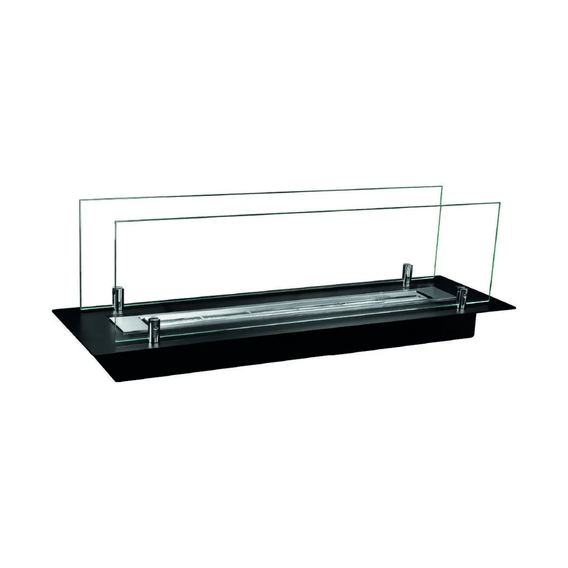 Bruciatore Affile, 65x65 h21 cm, Nero e Argento