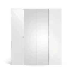 Cabina armadio 4 ante quercia e bianca lucida 195x218h cm - Keila