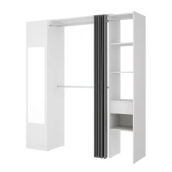 Cabina armadio classica bianca e antracite 177x205h cm - Aru