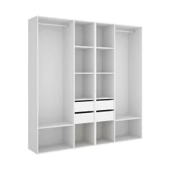 Cabina armadio con cassetti bianca e rovere 196x205h cm - Mala