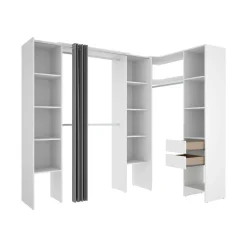 Cabina armadio con ripiani regolabili bianca 234x205h cm - Dindo