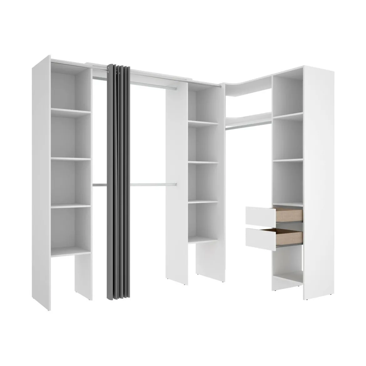 Cabina armadio con ripiani regolabili bianca 234x205h cm - Dindo